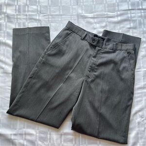 Wayne Gretzky Grey Flat Front Trouser Dress Pants